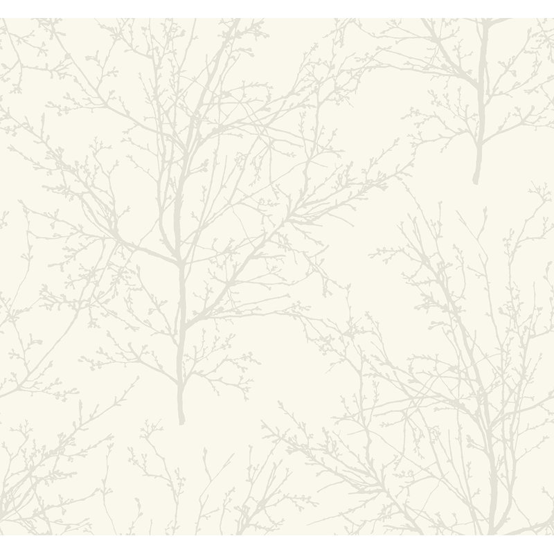 Papier peint non collé Seabrook Designs Onyx Piety Winter Branches, Crème, crème, Papier
