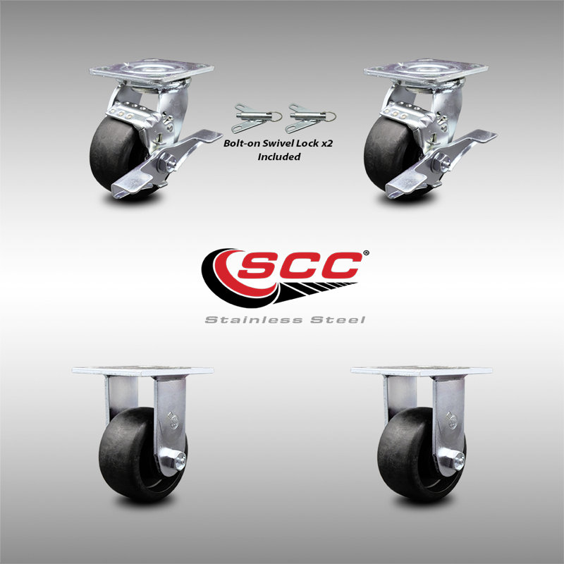 4 Piece Glass Filled Nylon Caster Set