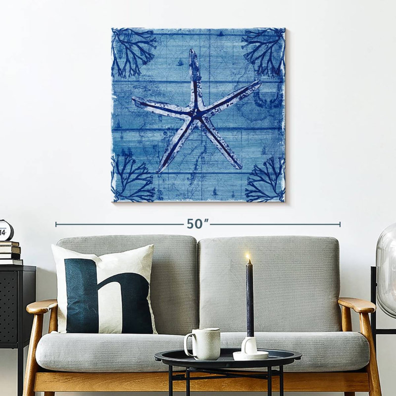 Crowle Indigo Starfish, 30" H x 30" W