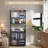 70 inch Black 2 in 1 Home Office Desk Bookshelf Sturdy Metal Frame & Particle Board for Small Spaces-2020465609