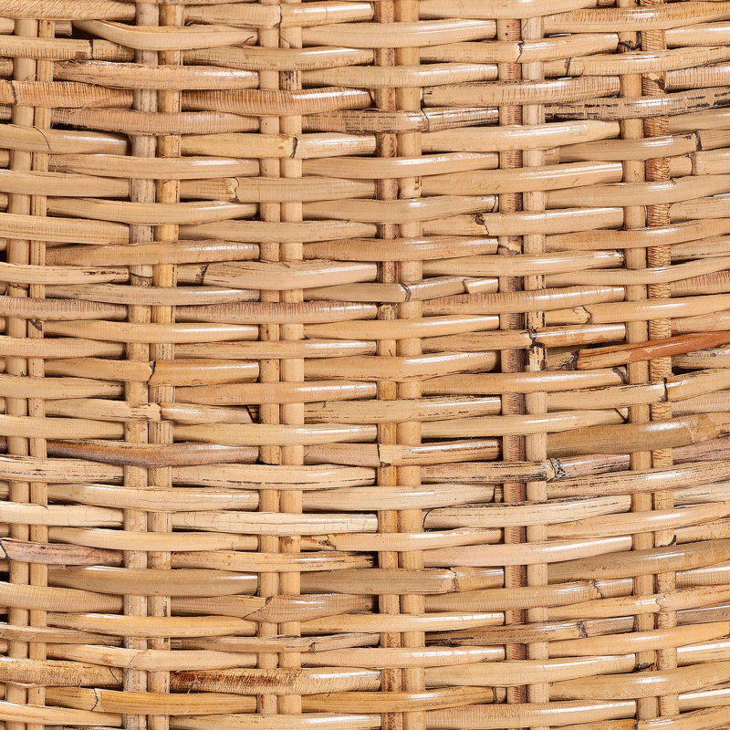 Chaise de salle à manger en bois d'acajou et de rotin miel clair Kubu