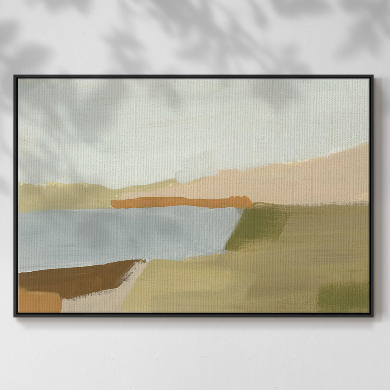 Stacked Landscape I, reproduction d'art sur toile, Cadre noir, H 25 po x l 37 po x P 2 po