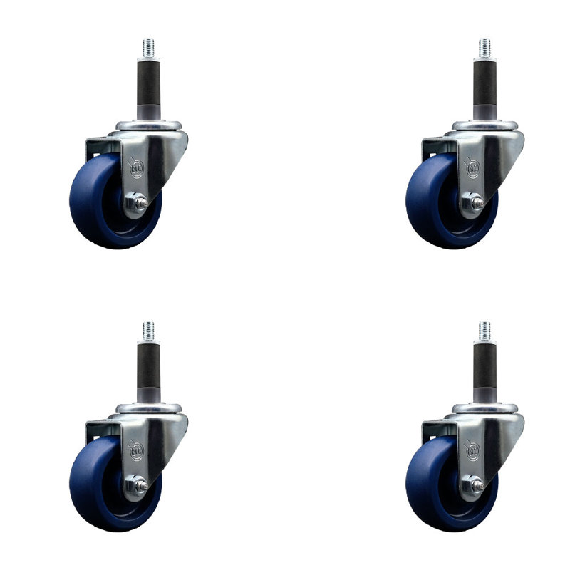Ensemble de roulettes extensibles pivotantes en poly de polyuréthane 3 "x 1"