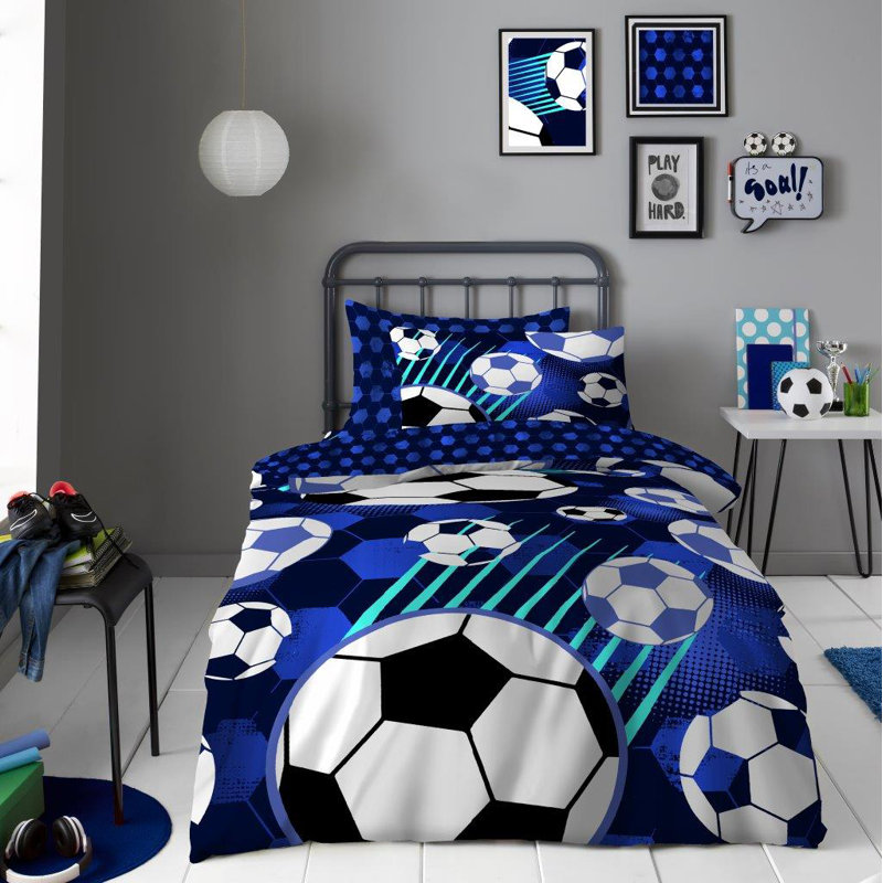 Modern Kids Minimal Duvet Cover Set Single Polycotton Bed Linen with Pillowcase Soft Breathable Quilt Cover Easy Care Comfortable Design
