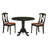 3 Piece Kitchen Table & Chairs Set Contains a Round Dining Table with Dropleaf and 2 Faux Leather Dining Room Chairs, 42x42 Inch, Black-1722446618-1647656253-1647656255
