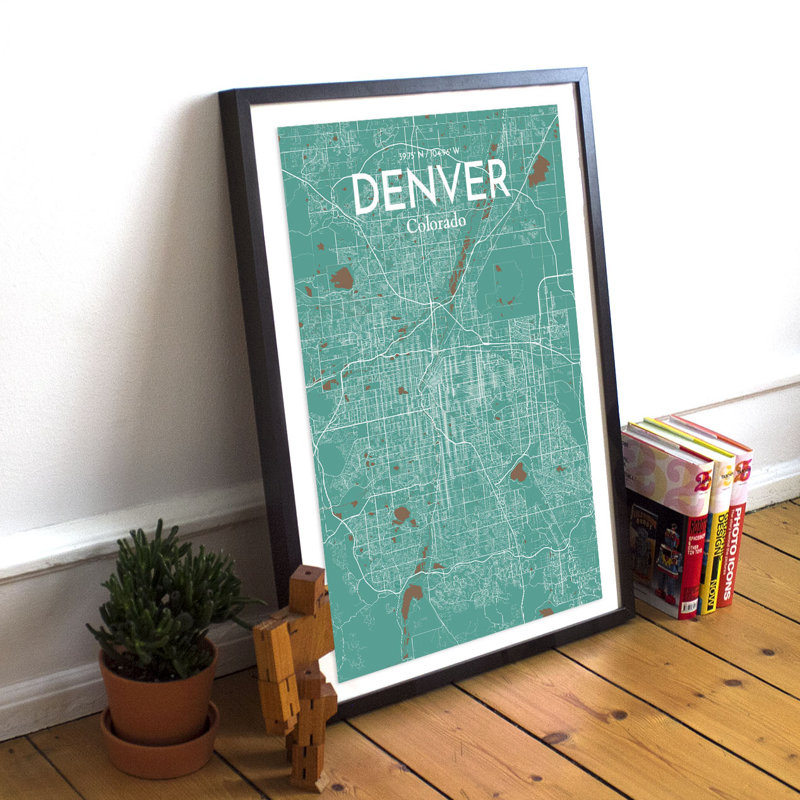 Denver City Map - No Frame Print, 70cm H x 50cm W x 0.13cm D