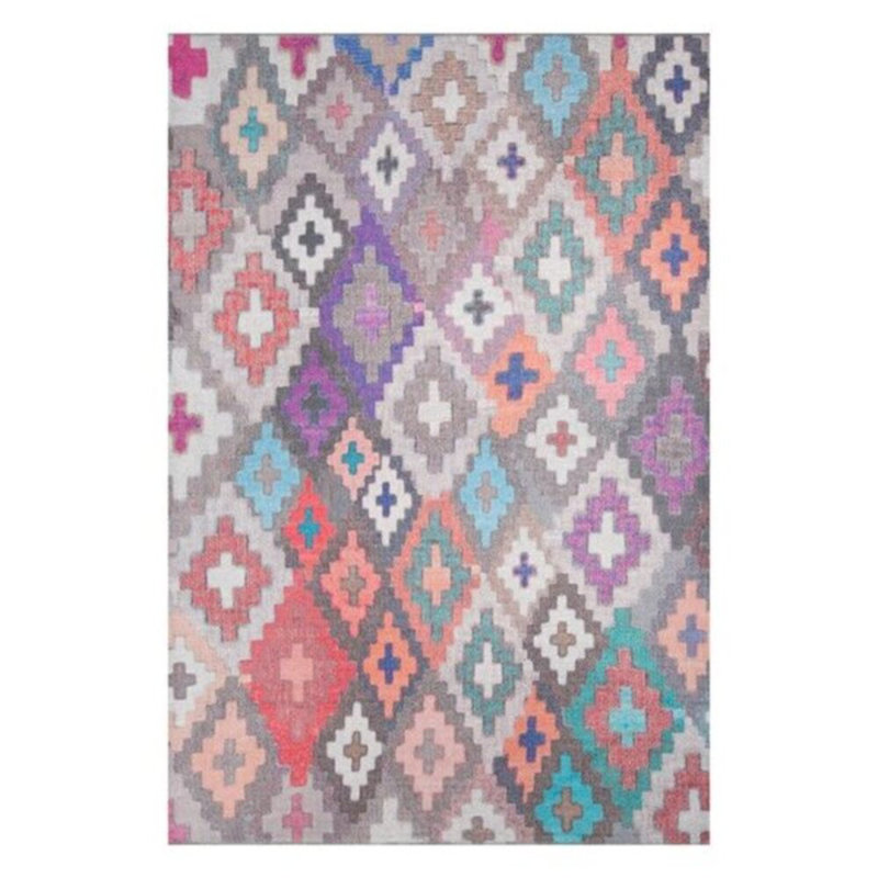 Tapis luxueux lavable à la machine, 4,9 x 7,5 pieds, 100% polyester, 1850 g / m², hauteur des poils: 0,2 pouce | Envers écologique en polyester recyclé | Parfait pour le salon et la chambre à coucher, conception douce et durable