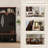 Farmhouse Arched Wooden Mall Tree, Walnut 5-hook Entryway Bench, 4-in-1 -123028155