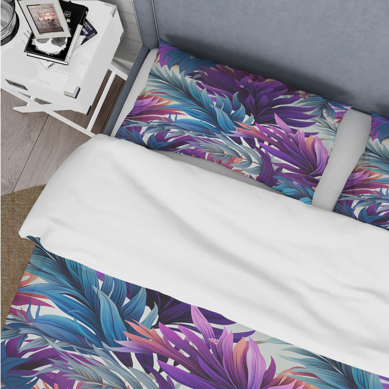 Ensemble de housse de couette Palm Reverie, Housse de couette pour très grand lit et 2 très