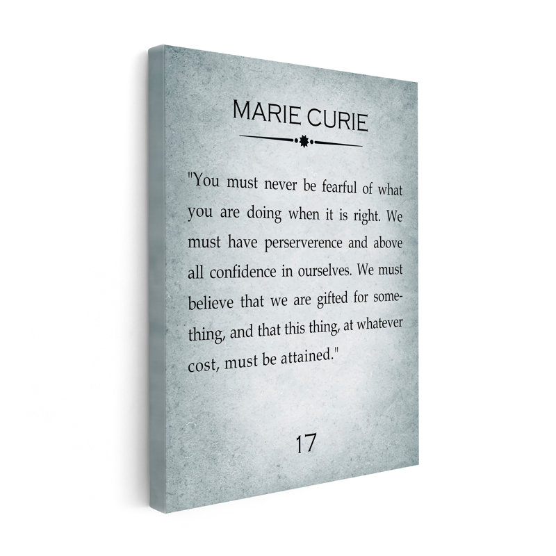 Citation de Marie Curie, 11"H x 14"W, Canvas, Unframed