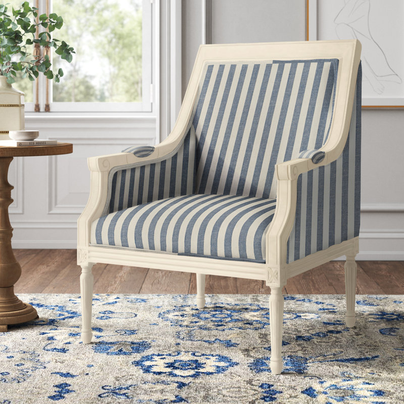 Fauteuil de 29 po de largeur Rowena, Rayures bleues