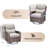Anner 5-Piece All Weather Outdoor Wicker Patio Conversation Set With Rectangle Fire Pit Table, Swivel Gliders And Side Table-170273866-170273864-170273878