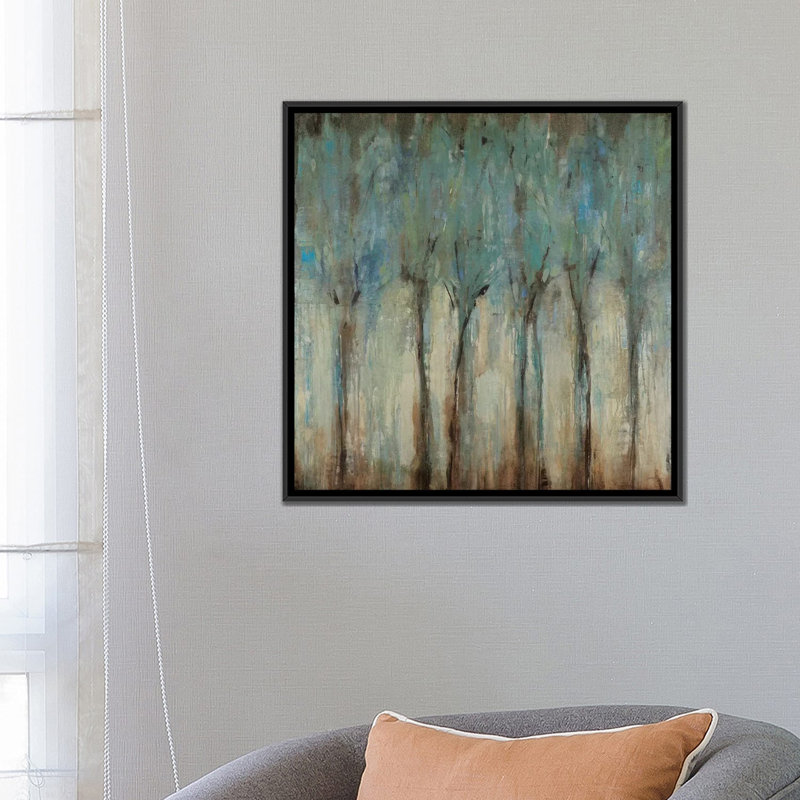 «Whispering Winds», reproduction sur toile, H 18 po x l 18 po x P 1,5 po, Toile encadrée noire, Pas de tapis