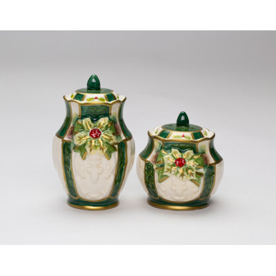 Cosmos Gifts Emerald Holiday 2-Piece Salt and Pepper Set