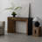 Black Solid Wood Freestanding Fireplace