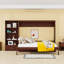 Grand lit escamotable avec rangement réglable, tablette et tiroir - Lit escamotable mural peu encombrant pour petites pièces, noyer-358499415