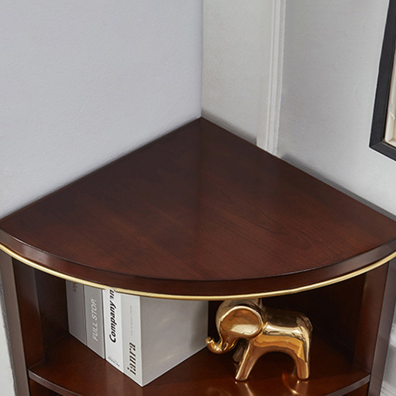 Modern simple multi-functional corner bookcase, Nut-Brown