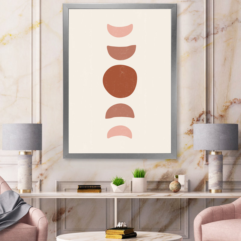 Minimal Moon Phases - impression sur toile, H 32 po x l 16 po x P 1,5 po, Toile avec cadre argenté