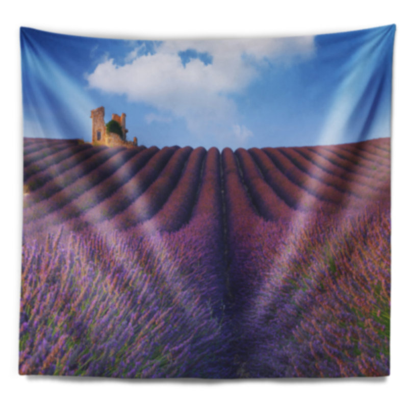 Tapisserie paysage mauve lavande, H 32 po x l 39 po