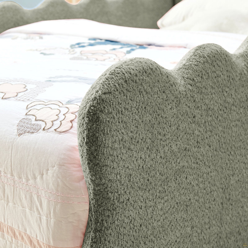 Lit simple pour enfant en forme de dinosaure avec garde-corps sécuritaire, base de lit pour tout-petit en bois massif, Gris