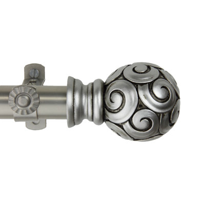 Margunde Steel Adjustable Bay Window Single Curtain Rod