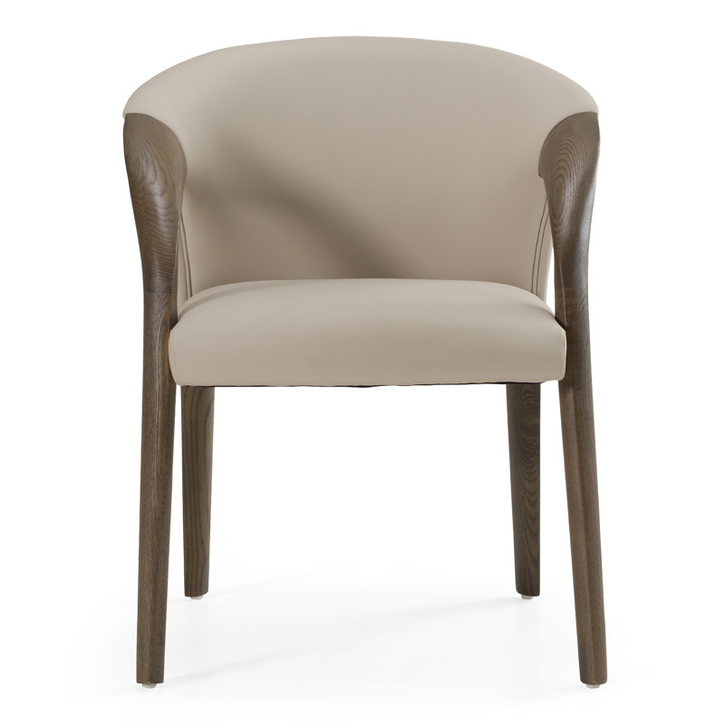 Chaise avec accoudoirs Jovetta, Bois de frêne gris
