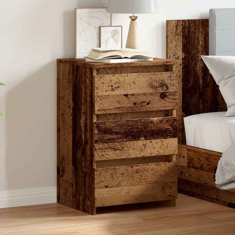 Cowlic Bed Cabinet 40x35x62.5 cm Engineered Wood, Old Wood, 1