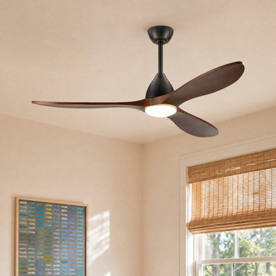 3-Blade Modern Farmhouse Smart LED Ceiling Fan with Dimmable Light and Remote Control