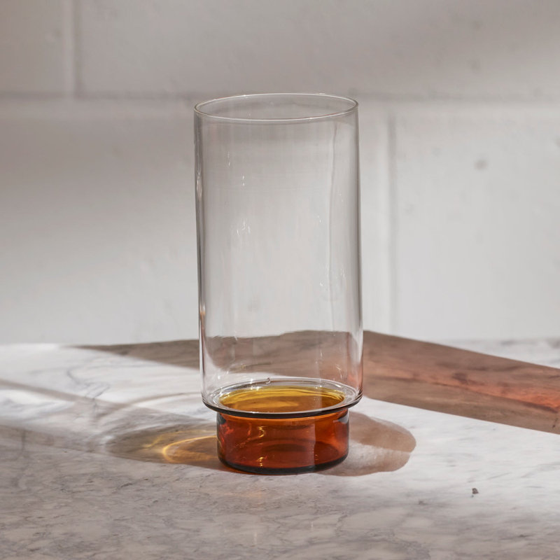 Highball Glass (Set of 2), Clear/Orange