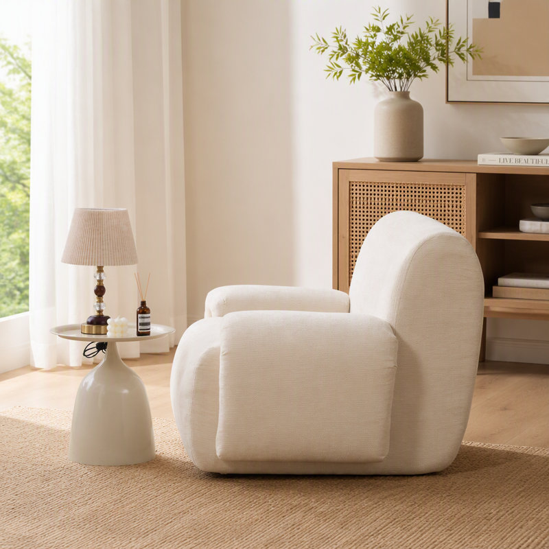 Fauteuil de lecture rembourré, Beige