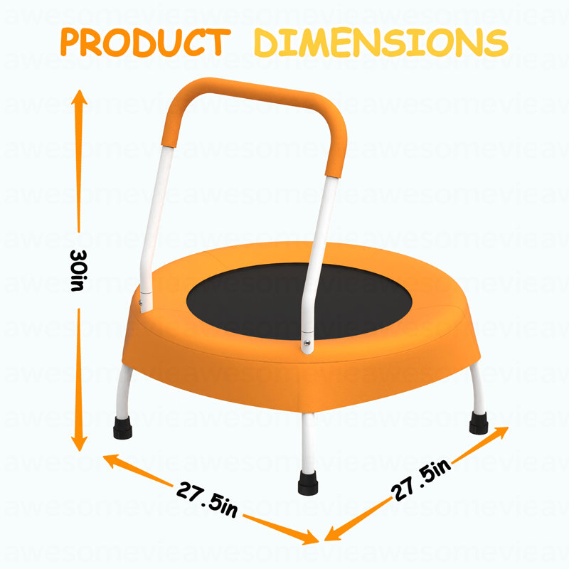 Trampoline 28 pouces pour tout-petits 1 an et plus avec poignée, cadeaux pour bébé, intérieur et extérieur