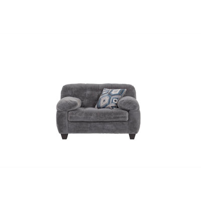 51" Upholstered Cuddle Chair with an Armand Graphite Pillow