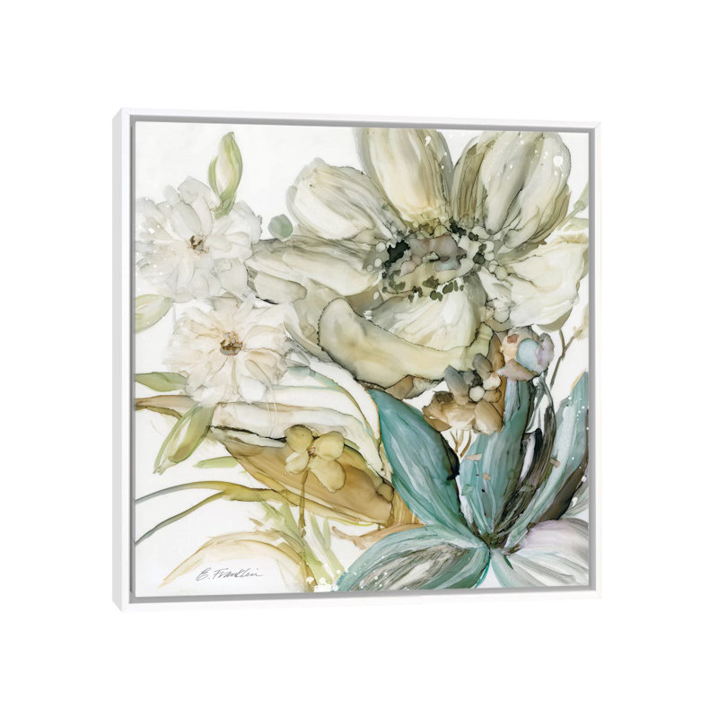 «Seaglass Garden II» par Elizabeth Franklin - reproduction d'art, H 37 po x l 37 po x P 1,5 po, Cadre blanc
