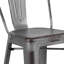 Tabouret de comptoir en métal patiné pour l'intérieur / extérieur de 24 po de hauteur Angelean - noir-633471113-620777401