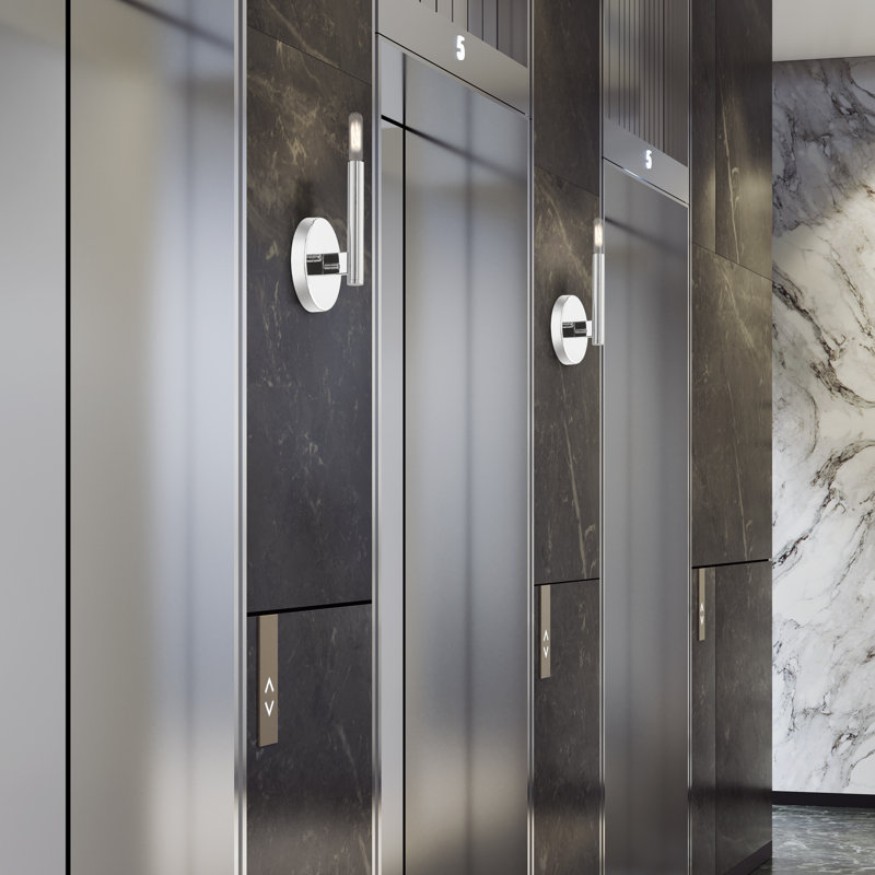 Applique murale en acier Marimar, Chrome poli