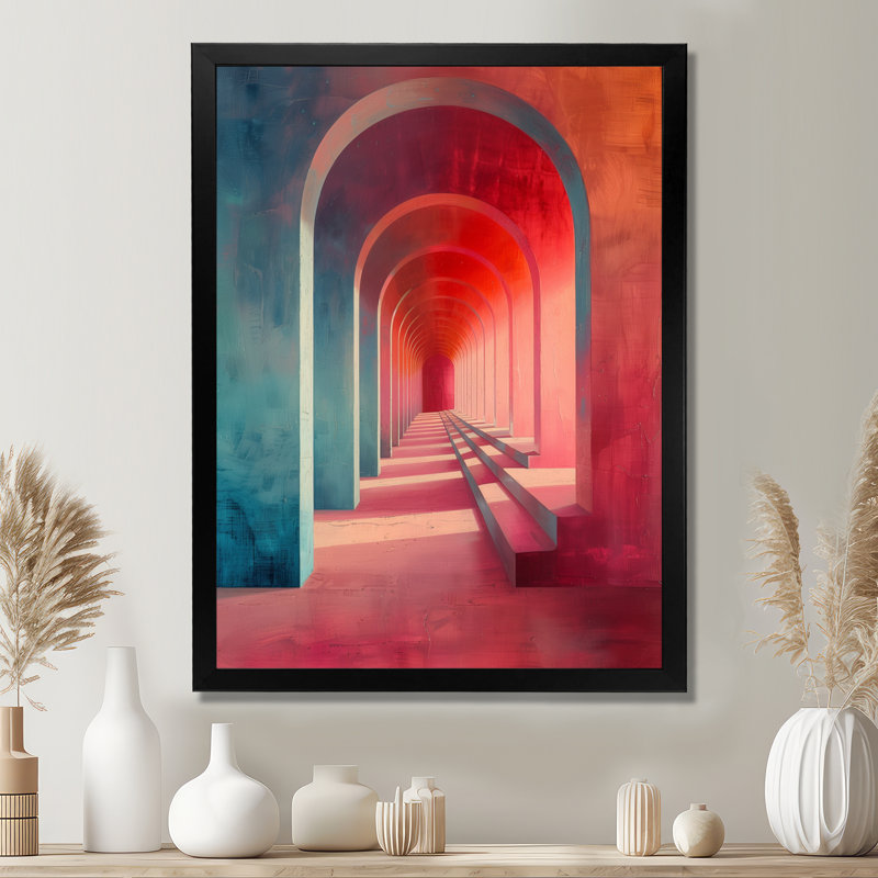 Tunnels universels verts et roses - décoration murale, Toile tendue, H 24 po x l 32 po