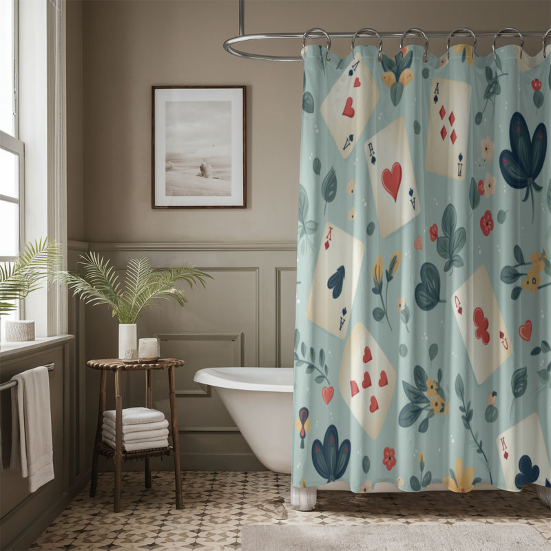 Game Patterns - Rideau de douche Premium, H 74 po x l 71 po
