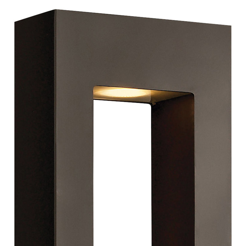 Atlantis 2 - Bulb Frosted Glass Outdoor Wall Lantern, 24" H x 3" W x 7.5" D, Bronze