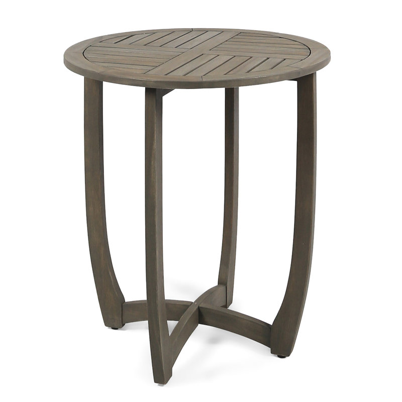 Table 27,5 po en bois gris avec aspect rustique - taille