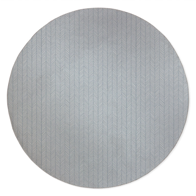 Chevron Stripe Non-Slip Outdoor Rug, Round 5'