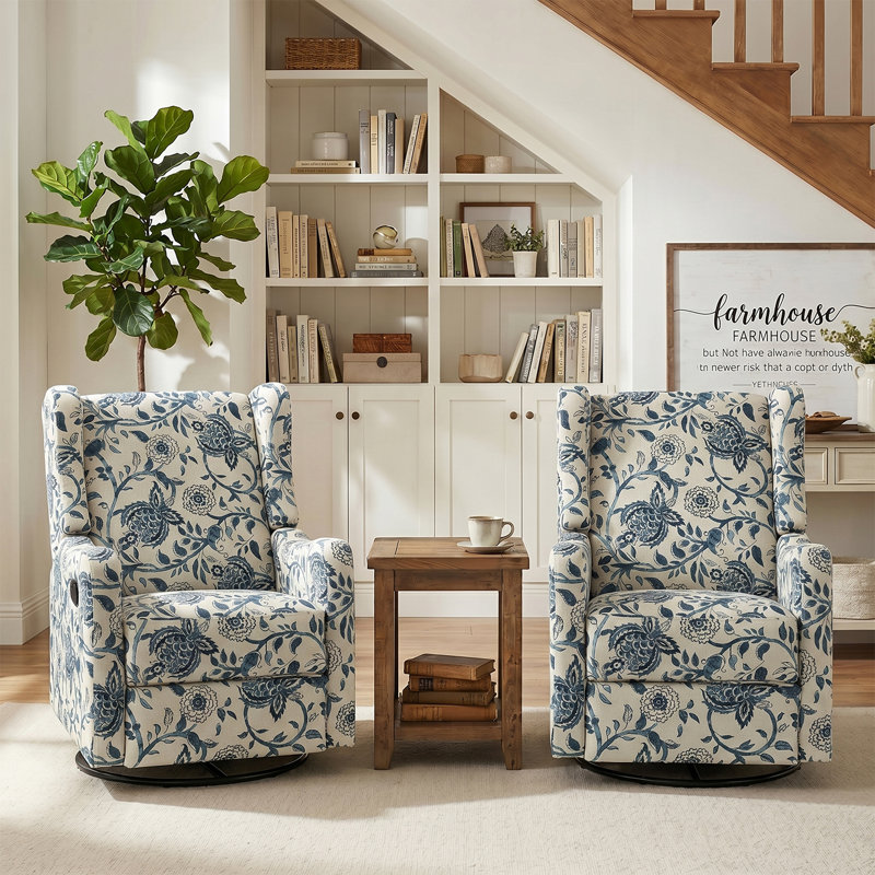 Fauteuil inclinable manuel berçant Antonanzas, Mélange de polyester bleu