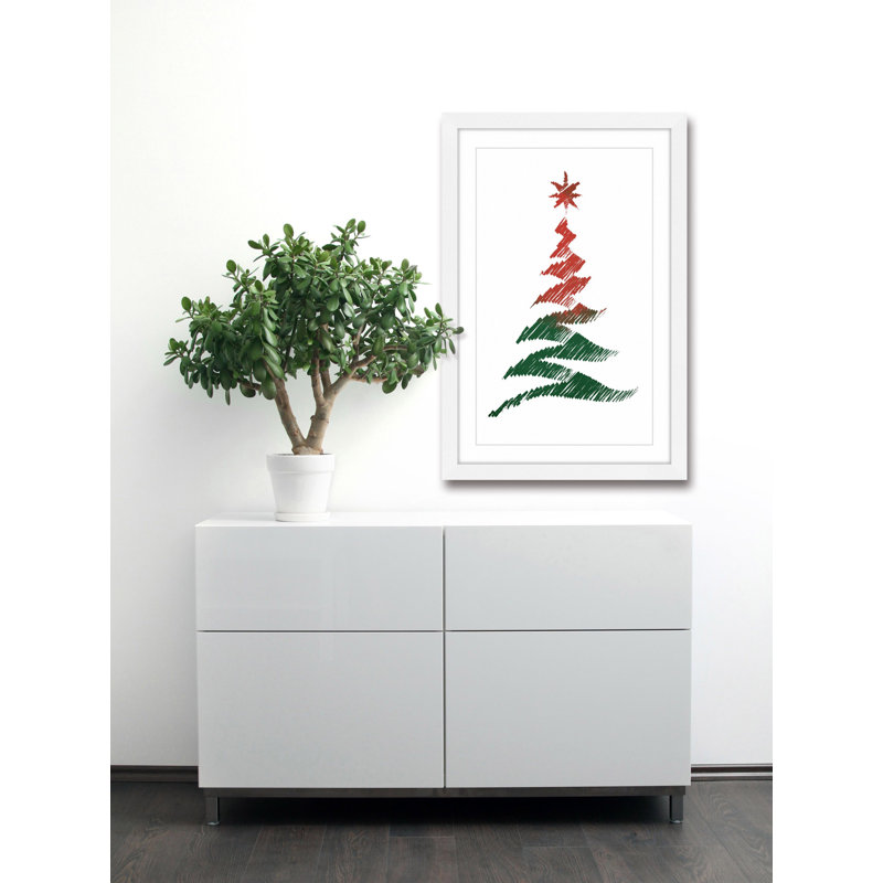 «Watercolor Tree» par Diana Alcala - reproduction de cadre photo sur papier, H 36 po x l 24 po x P 1,5 po