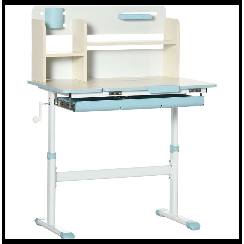 Anitha Adjustable Metal Base Writing Desk, Blue