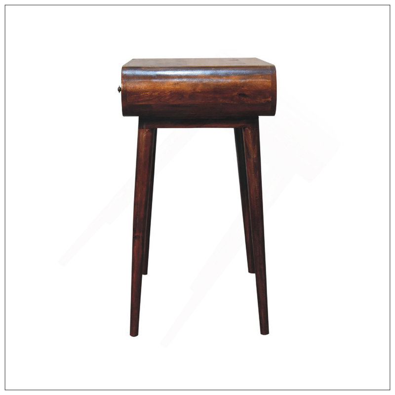 Console ouverte Chestnut London, 1 tiroir, 1 rangement ouvert, pieds nordiques, brun