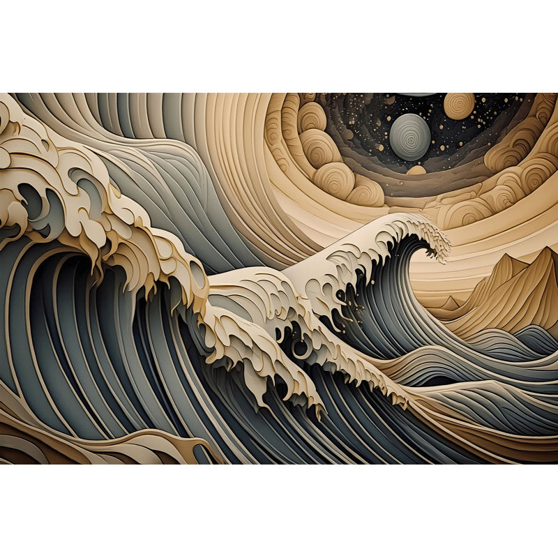 Vague de l'océan, H 20 po x l 30 po