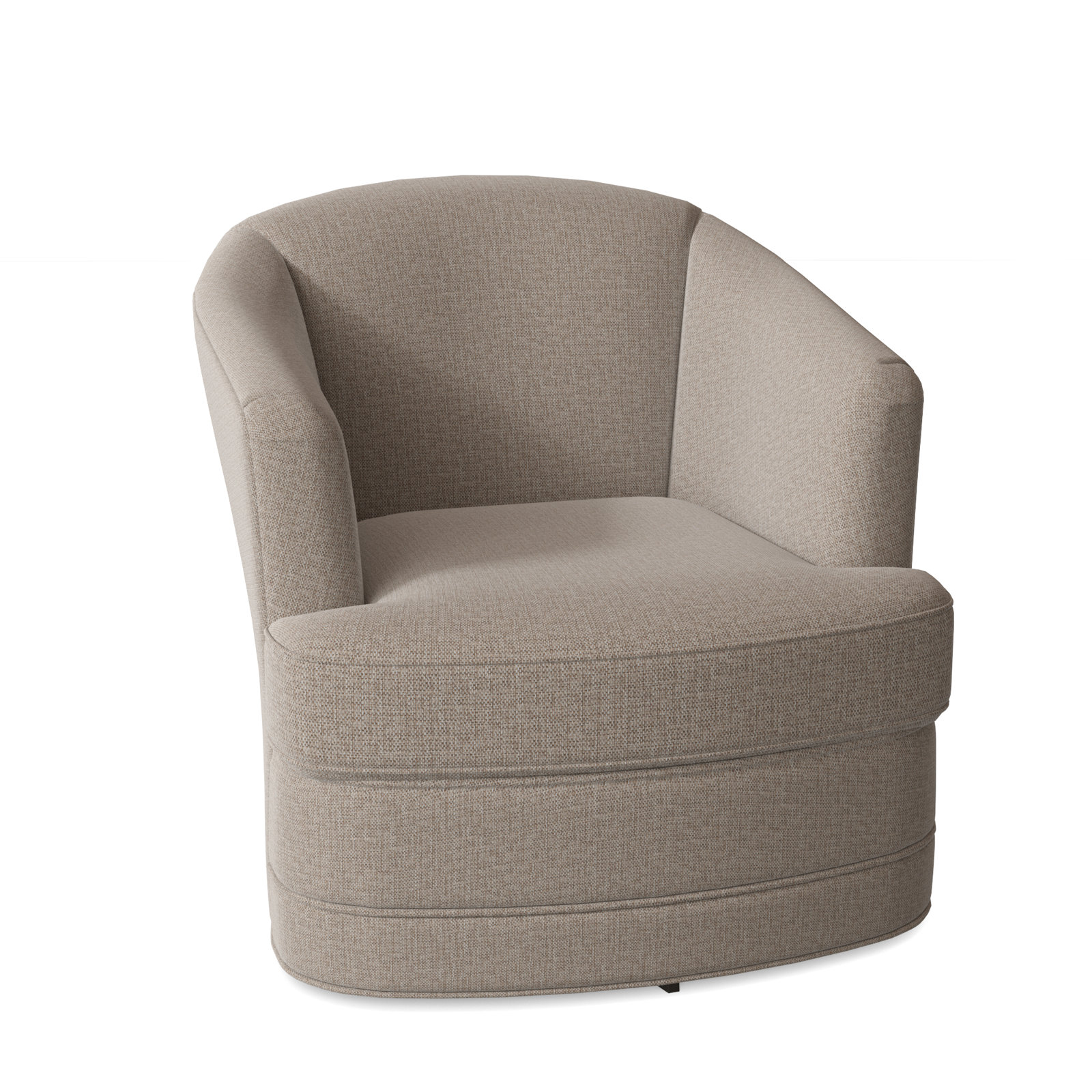 Magdaline Cotton Upholstered Swivel Barrel Chair, Beige Performance Fabric; 0851-73