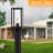 Outdoor Post Light,Waterproof Cast Aluminium Lamp Post Light Fixture,Post Lantern With Pier Mount Base,Matte Black,13.8'',Suitable For Garden,Yard Or Driveway,Etc