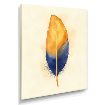 Gold Accent Canvas, Feather Wall Art Glam, Annebridge