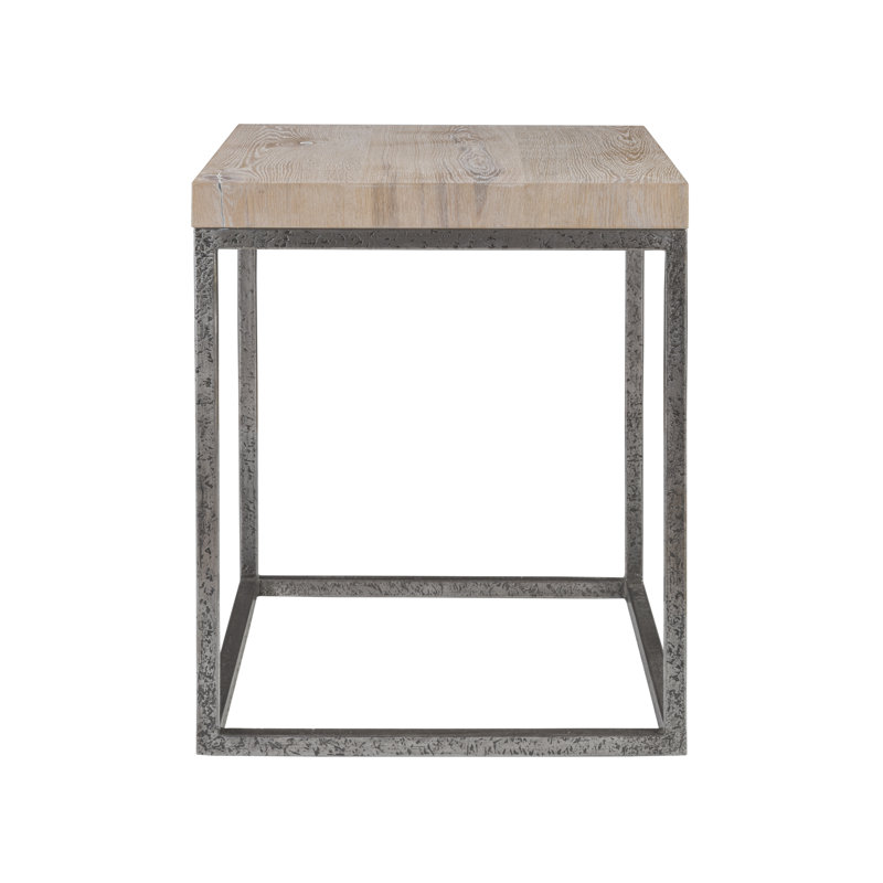 Barnyard Oak and Iron Rectangular End Table