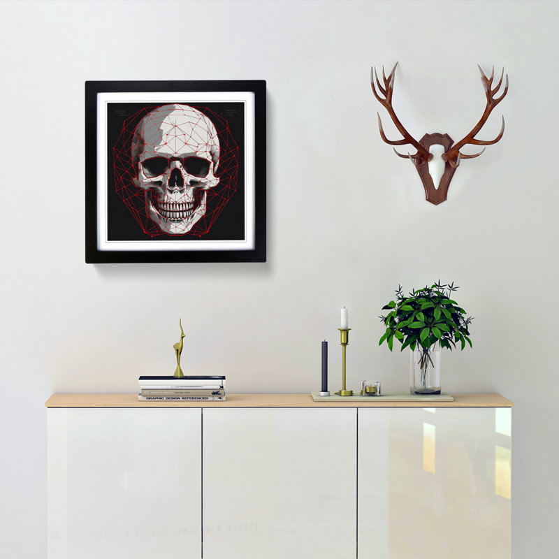 Skull Constructivism - Framed Print, Black